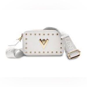 Valentino Orlandi White Crossbody Bag with Gold Accents